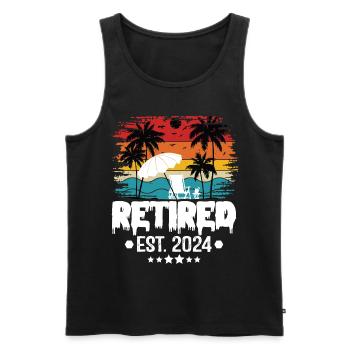 Retired 2024 Not My Problem Anymore Vacation - Men's Premium Organic Tank Top - black - Front - AI Model Male 178 light (178cm)