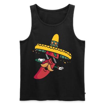 Paprika Chili scharf - Männer Premium Bio Tank Top - Schwarz - Vorne - Michal (187cm)