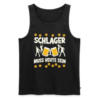 Schlager Tshirt Women's Schlager Party Costume Party - Men's Premium Organic Tank Top - black - Front - AI Model Male 178 light (178cm)