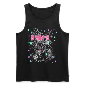 Sterne, Spinne, Graffiti,Spinnennetz,stern - Männer Premium Bio Tank Top - Schwarz - Vorne - Michal (187cm)