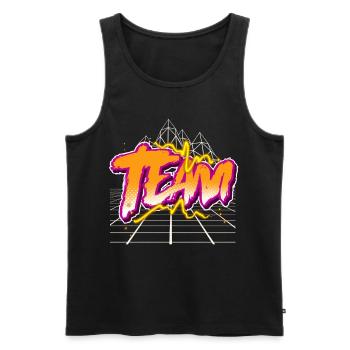 Team - Männer Premium Bio Tank Top - Schwarz - Vorne - AI Model Male 178 light (178cm)
