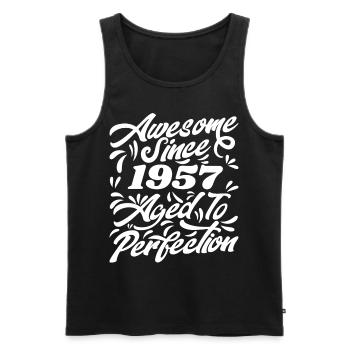 Awesome Since 1957 - Aged To Perfection, Gift 1957 - Débardeur bio Premium Homme - noir - Devant - Michal (187cm)
