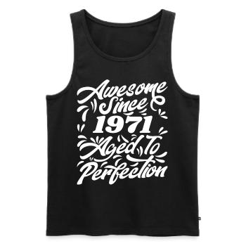 Awesome Since 1971 - Aged To Perfection, Gift 1971 - Débardeur bio Premium Homme - noir - Devant - Michal (187cm)