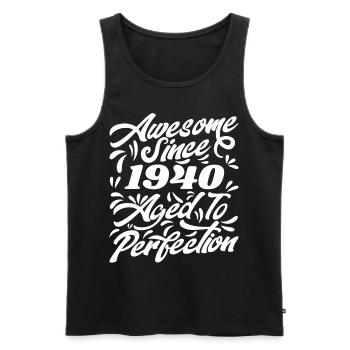 Fantastisch seit 1940 - Bis zur Perfektion gealtert, Geschenk 1940 - Männer Premium Bio Tank Top - Schwarz - Vorne - Michal (187cm)