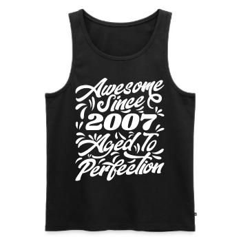 Awesome Since 2007 - Aged To Perfection, Gift 2007 - Men's Premium Organic Tank Top - black - Front - Michal (187cm)