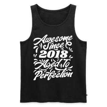 Awesome Since 2018 - Aged To Perfection, Gift 2018 - Men's Premium Organic Tank Top - black - Front - AI Model Male 178 light (178cm)