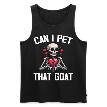 Can I Pet That Goat | Goat Mom, Goat Dad Halloween - Débardeur bio Premium Homme - noir - Devant - AI Model Male 178 light (178cm)