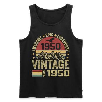 Vintage 1950's Birthday Gift 1950's - Born in 1950 - Men's Premium Organic Tank Top - black - Front - Michal (187cm)