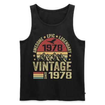 Vintage 1978 Cadeau Anniversaire 1978 - Né en 1978 - Débardeur bio Premium Homme - noir - Devant - Michal (187cm)