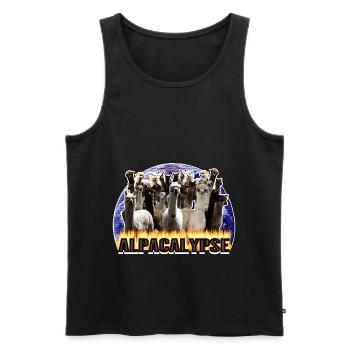 Alpaca Alpaca Alpacalypse Gift Idea - Men's Premium Organic Tank Top - black - Front - Michal (187cm)