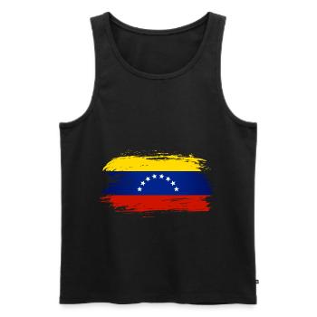 Venezuela Flag Flag - Men's Premium Organic Tank Top - black - Front - AI Model Male 178 light (178cm)