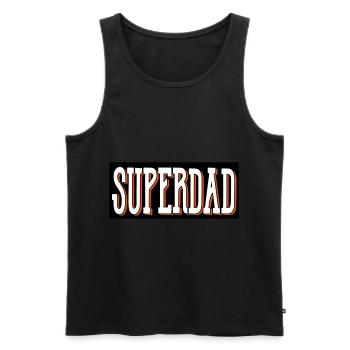 superdad papa bester - Männer Premium Bio Tank Top - Schwarz - Vorne - AI Model Male 178 light (178cm)