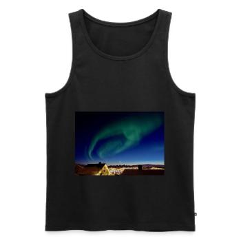 Aurora City Erstaunliche Nordlichter Aurora City A - Männer Premium Bio Tank Top - Schwarz - Vorne - AI Model Male 178 light (178cm)