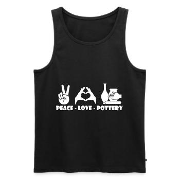 Pottery and pottery - Men's Premium Organic Tank Top - black - Front - Michal (187cm)