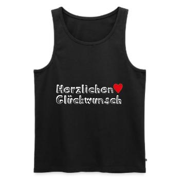 Herzlichen Glückwunsch Geschenkidee - Männer Premium Bio Tank Top - Schwarz - Vorne - Michal (187cm)