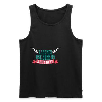 Legends are Aquarius Optimistic Person Gesc - Men's Premium Organic Tank Top - black - Front - Michal (187cm)