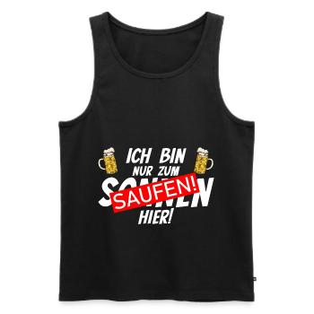 Nur zum Saufen Hier Mallorca Bier JGA Party - Männer Premium Bio Tank Top - Schwarz - Vorne - AI Model Male 178 light (178cm)