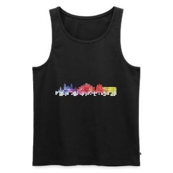 Catane Italie Ville Skyline Pixel Coloré - Débardeur bio Premium Homme - noir - Devant - AI Model Male 178 light (178cm)