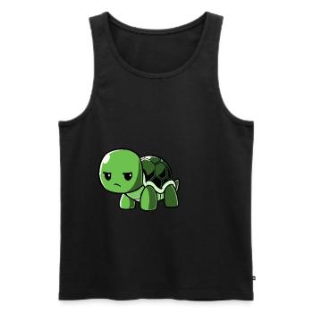 Tortoise annoyed - Men's Premium Organic Tank Top - black - Front - AI Model Male 178 light (178cm)