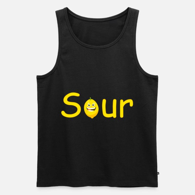 Sauer Zitrone grinsend Comic - Männer Premium Bio Tank Top - Schwarz
