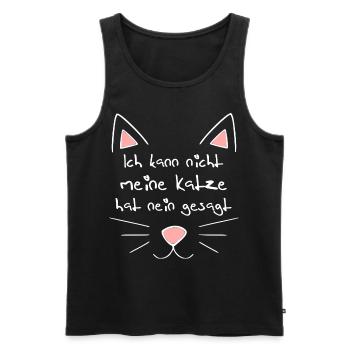 Ich kann nicht meine Katze hat nein gesagt 2 - Männer Premium Bio Tank Top - Schwarz - Vorne - Michal (187cm)