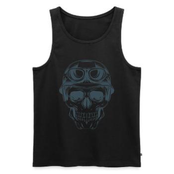 skull motorcycle gift shirt - Men's Premium Organic Tank Top - black - Front - AI Model Male 178 light (178cm)