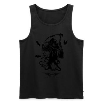 death dead grim reaper cemetery halloween shirt - Men's Premium Organic Tank Top - black - Front - Michal (187cm)