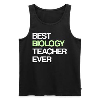 Biologie Enseignante - Débardeur bio Premium Homme - noir - Devant - Michal (187cm)