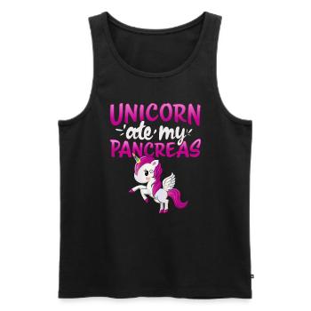 T1D diabète de type 1 Licorne Kids Pink Wings - Débardeur bio Premium Homme - noir - Devant - AI Model Male 178 light (178cm)