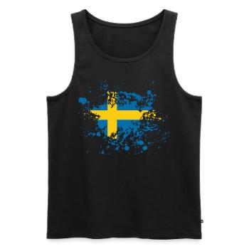 sweden flag ink - Men's Premium Organic Tank Top - black - Front - Michal (187cm)
