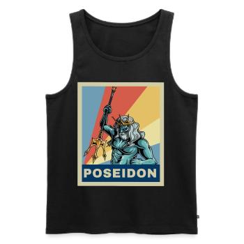 Vintage Retro Poseidon Griechische Mythologie Geschenk - Männer Premium Bio Tank Top - Schwarz - Vorne - AI Model Male 178 light (178cm)