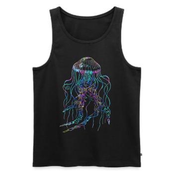 Psychedelic Jellyfish Trippy Tentacles Ocean - Men's Premium Organic Tank Top - black - Front - AI Model Male 178 light (178cm)