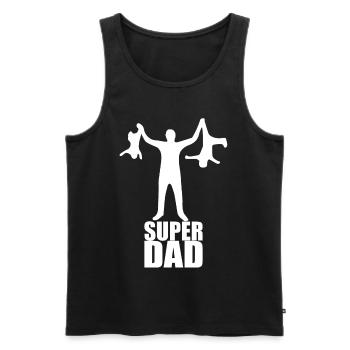 SuperDad - Männer Premium Bio Tank Top - Schwarz - Vorne - Michal (187cm)