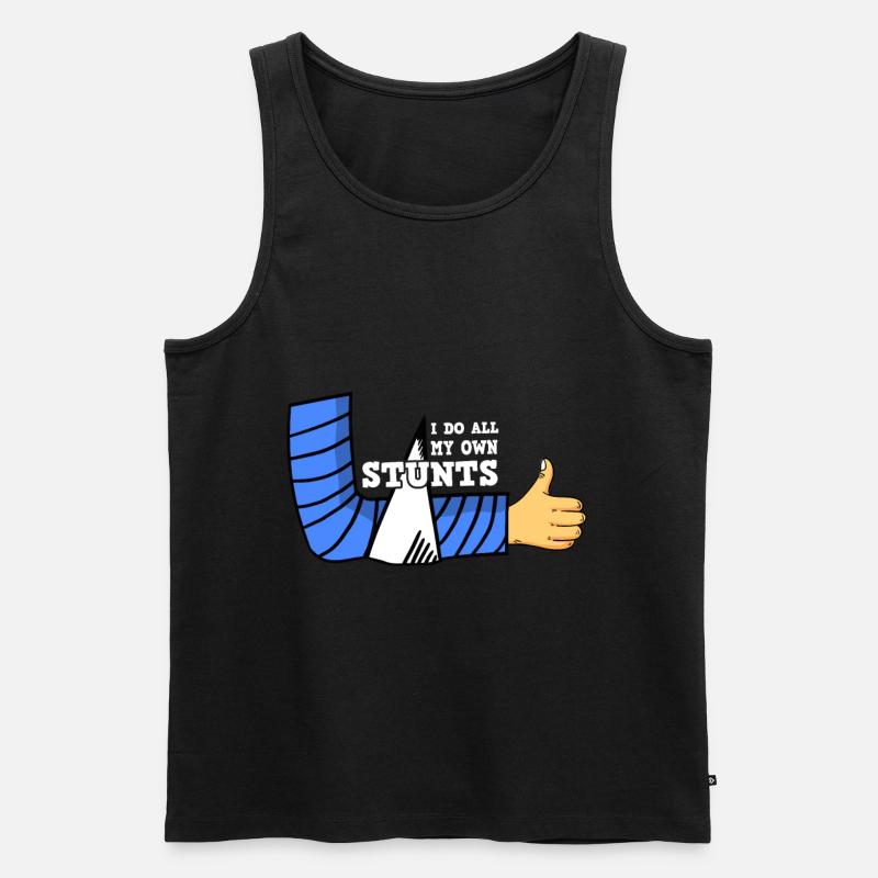 Gipsarm Knochenbruch Stuntman Gips - Männer Premium Bio Tank Top - Schwarz