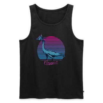 Vintage Retro Neon 80er Loch Ness Monster Nessie - Männer Premium Bio Tank Top - Schwarz - Vorne - AI Model Male 178 light (178cm)