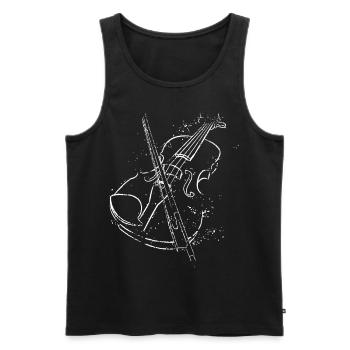 vintage violin t-shirt for music lovers - Männer Premium Bio Tank Top - Schwarz - Vorne - Michal (187cm)
