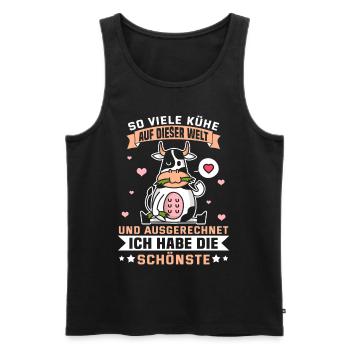 Drôle vache de boeuf sort agriculteur cadeau Geek - Débardeur bio Premium Homme - noir - Devant - Michal (187cm)