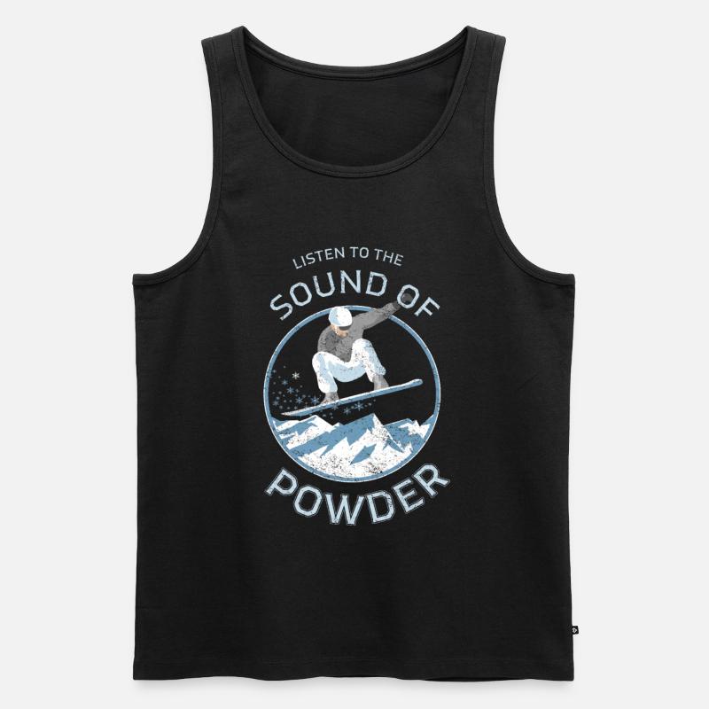 Snowboarder Powder Design - Männer Premium Bio Tank Top - Schwarz