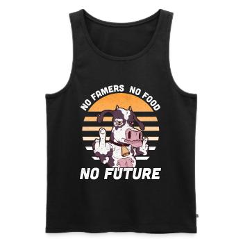 Pas de fermier Pas de nourriture Pas de futur fermier - Débardeur bio Premium Homme - noir - Devant - Michal (187cm)