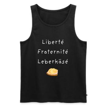Leberkäse Design - Fleischkäse witzig - Männer Premium Bio Tank Top - Schwarz - Vorne - AI Model Male 178 light (178cm)