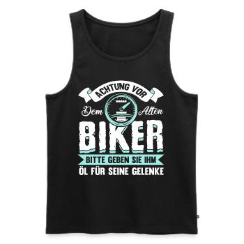 Lustig Motorrad Bike Opa Rente Geschenk Spruch - Männer Premium Bio Tank Top - Schwarz - Vorne - AI Model Male 178 light (178cm)