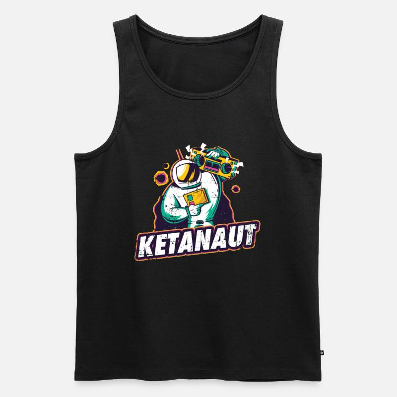 Keta tanzen Astronaut Techno Underground - Männer Premium Bio Tank Top - Schwarz