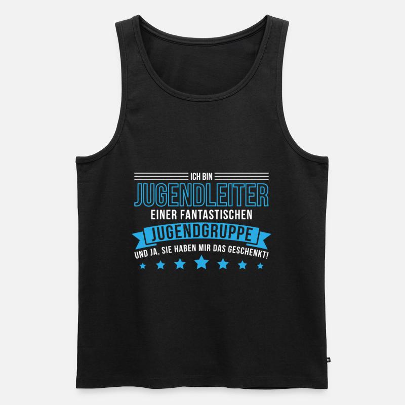 Lustig Jugendleiter Jugendgruppe Spruch Geschenk - Männer Premium Bio Tank Top - Schwarz