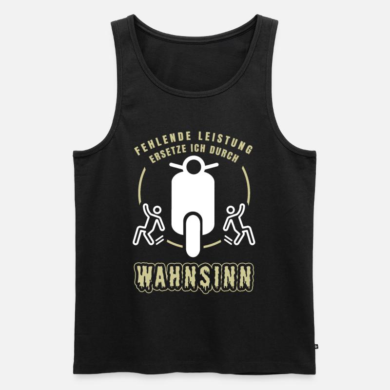 Witziger Roller Spruch Rollerfahrer Zweirad - Männer Premium Bio Tank Top - Schwarz