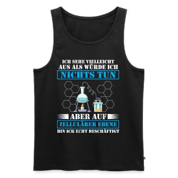 Lustig Chemie Labor Faul Faulheit Spruch Geschenk - Männer Premium Bio Tank Top - Schwarz - Vorne - Michal (187cm)