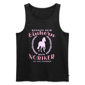 Noriker Pferd Reiten Pfederspruch Einhorn - Männer Premium Bio Tank Top - Schwarz - Vorne - Michal (187cm)