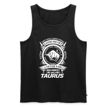 Signe du zodiaque Taureau - zodiac taurus - Débardeur bio Premium Homme - noir - Devant - AI Model Male 178 light (178cm)