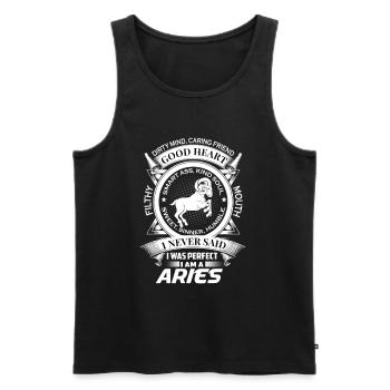 Aries zodiac sign - zodiac aries - Men's Premium Organic Tank Top - black - Front - AI Model Male 178 light (178cm)