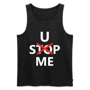 U Stop me - Débardeur bio Premium Homme - noir - Devant - AI Model Male 178 light (178cm)