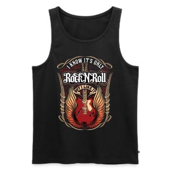 rock roll - Rock Shirt mit Flammen - Männer Premium Bio Tank Top - Schwarz - Vorne - AI Model Male 178 light (178cm)